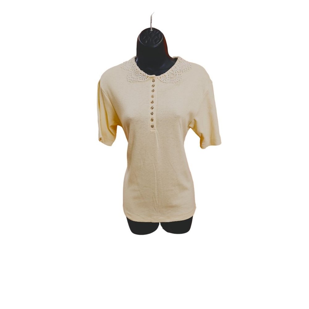 1970's - 80's Lace Collar Tee